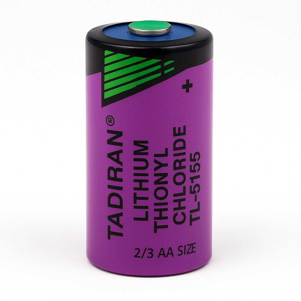 Pila Tadiran TL-5155 de 3.6V y 1.65Ah Tamaño 2/3 AA Litio Cloruro de Tionilo