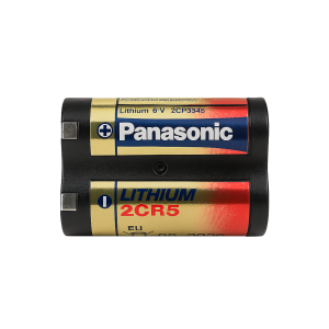 Batería Panasonic 2CR5 de litio 6V, vista frontal sin empaque