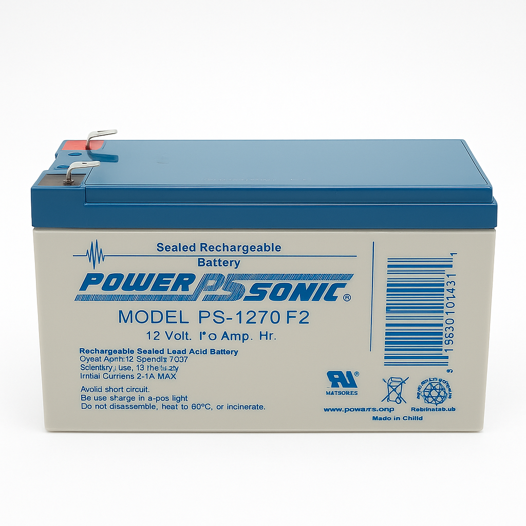 Batería sellada Power Sonic PS-1270F2 12Volts 7.0 Ah AGM para UPS y Alarmas – Terminal F2