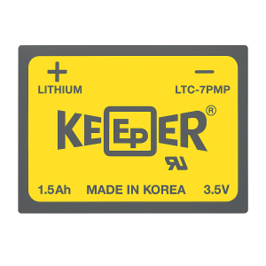 Pila de litio KEEPER LTC-7PMP vista superior sin terminales