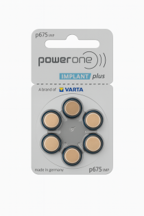 Pila Auditiva Power One 675 Implant Plus Zinc-Aire 1.45V para Implante Coclear – Blíster con 6 piezas