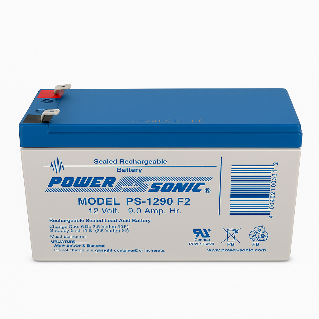 Batería sellada Power Sonic PS-1290F2 12Volts 9.0 Ah AGM para UPS y Alarmas – Terminal F2