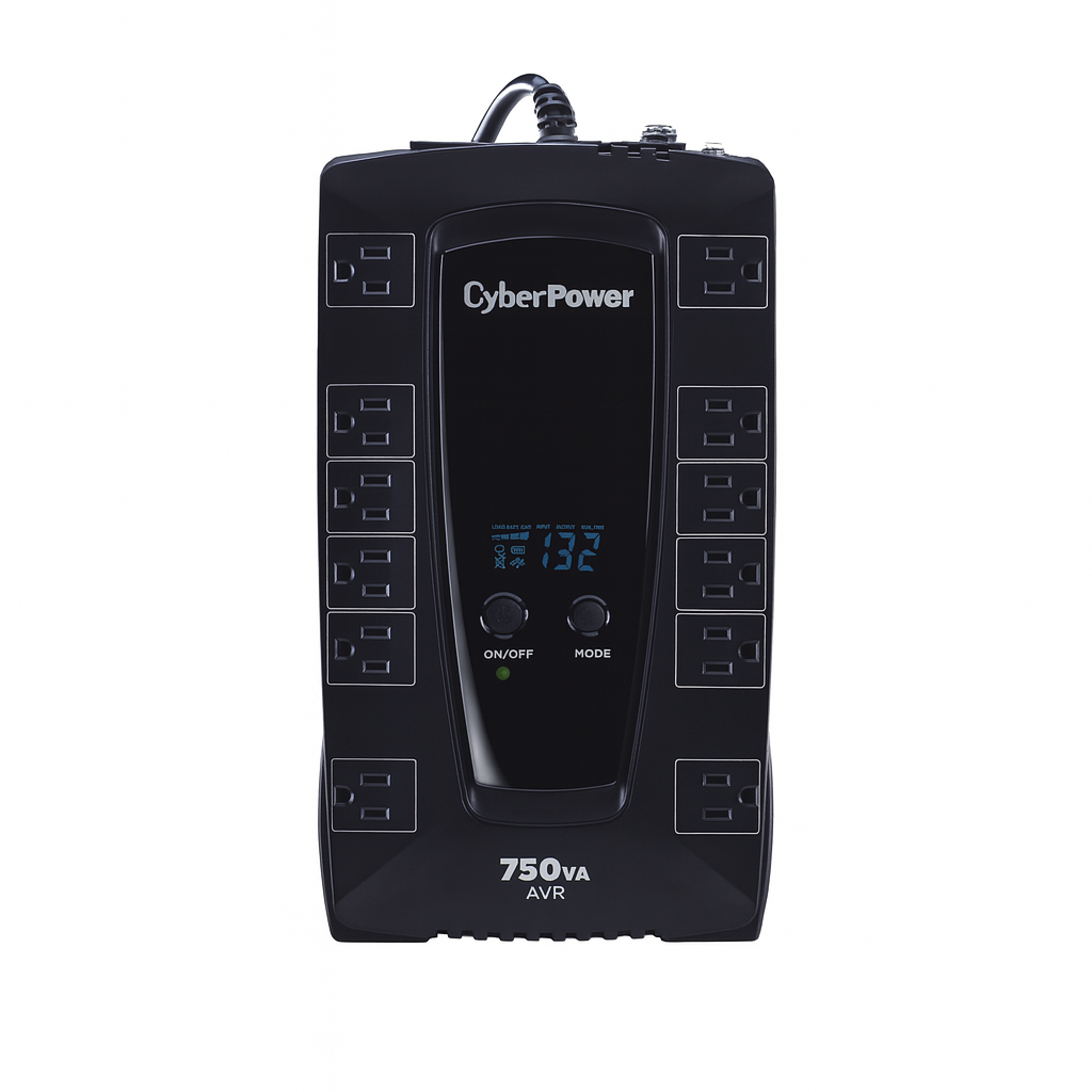Nobreak CyberPower AVRG750LCD 750VA / 450W Línea Interactiva con AVR, 12 Salidas NEMA, Compacto, LCD