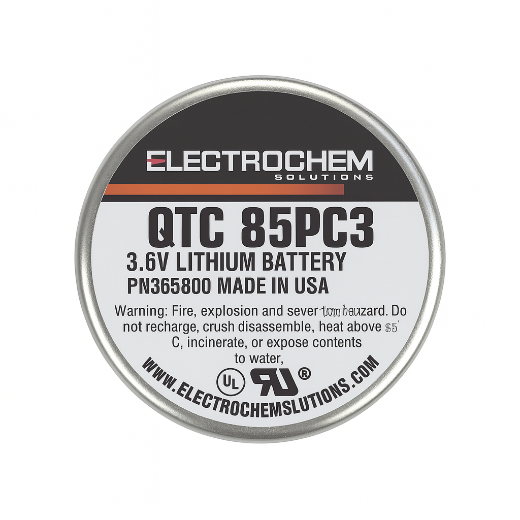 Pila de Litio QTC85PC3 3.6V 1.0Ah Electrochem, Tipo Botón PC