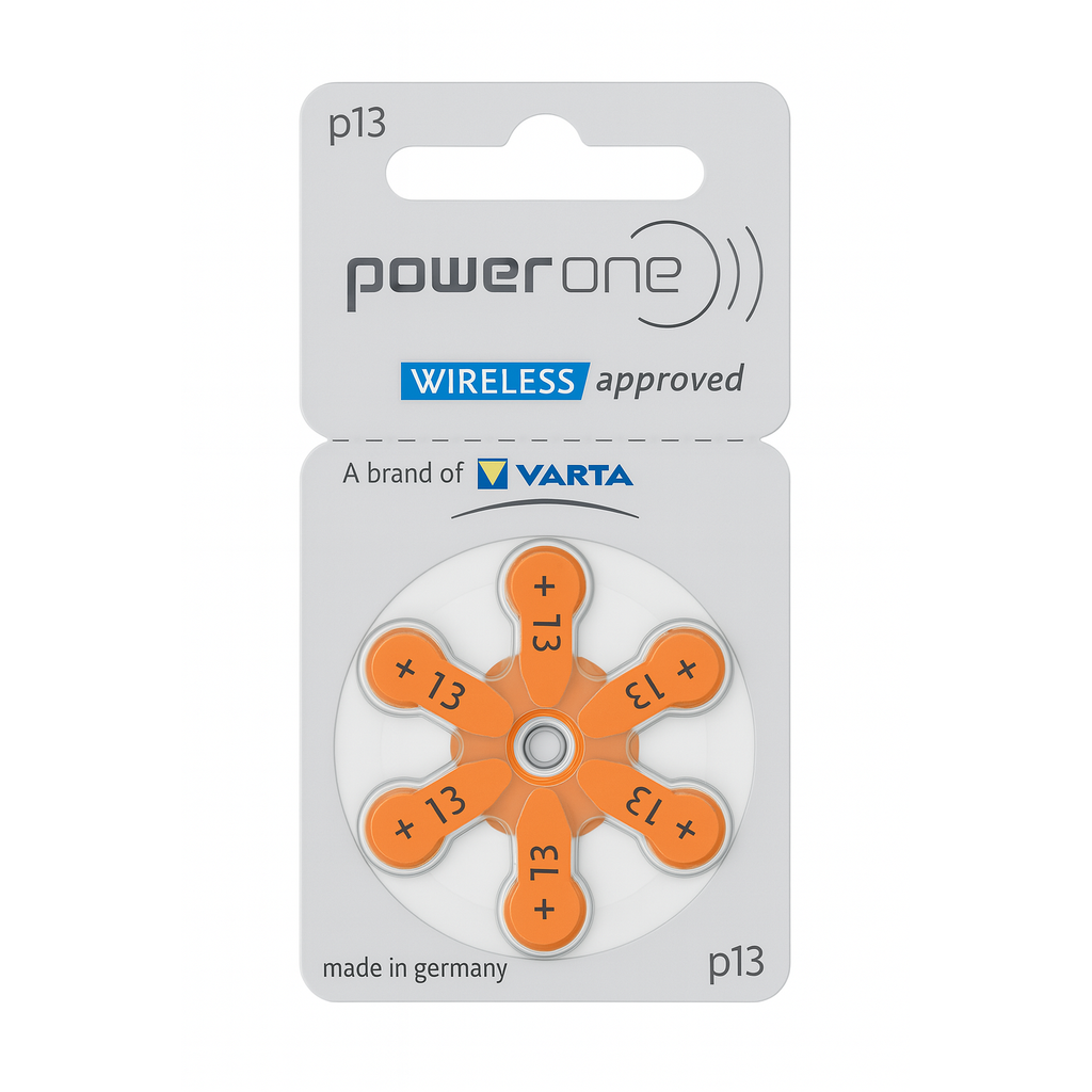 Pila Auditiva Power One p13 Zinc-Aire 1.45V Blíster con 6 piezas