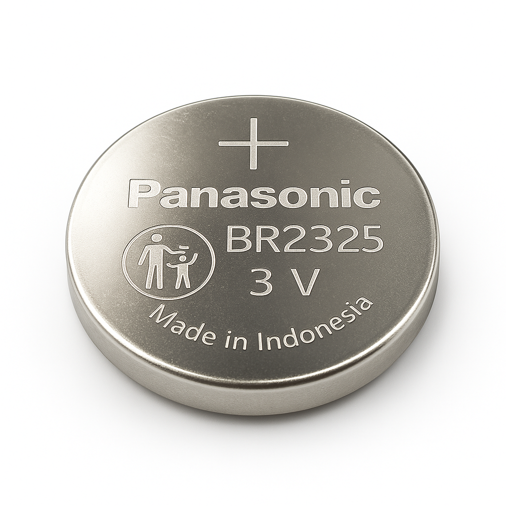 Pila de Litio BR2325 Marca Panasonic  3V – 165 mAh, Li/CFₓTipo Moneda