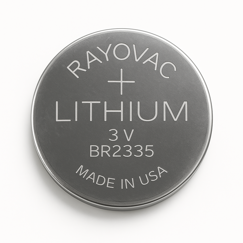 Pila de Litio BR2335 Marca Rayovac 3V – 300 mAh, Li/CFₓTipo Moneda