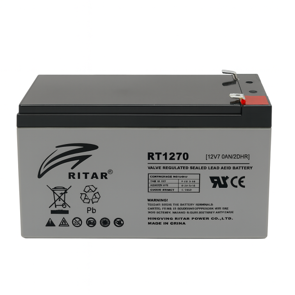 Batería Ritar RT1270 de 12V 7Ah, terminales F1, sellada tipo AGM