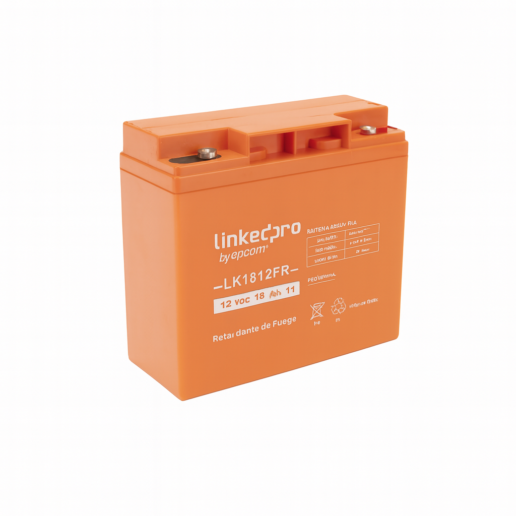 Batería Sellada LinkedPro LK1812FR 12 V 18 Ah T1  UL  Alarmas, Sistema contra incendio, Control de Acceso
