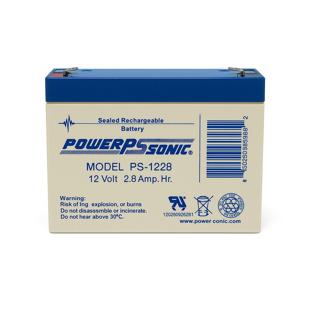 Batería Sellada Power Sonic PS1228 12 V 2.8 Ah AGM  Terminal F1 Equipo Médico