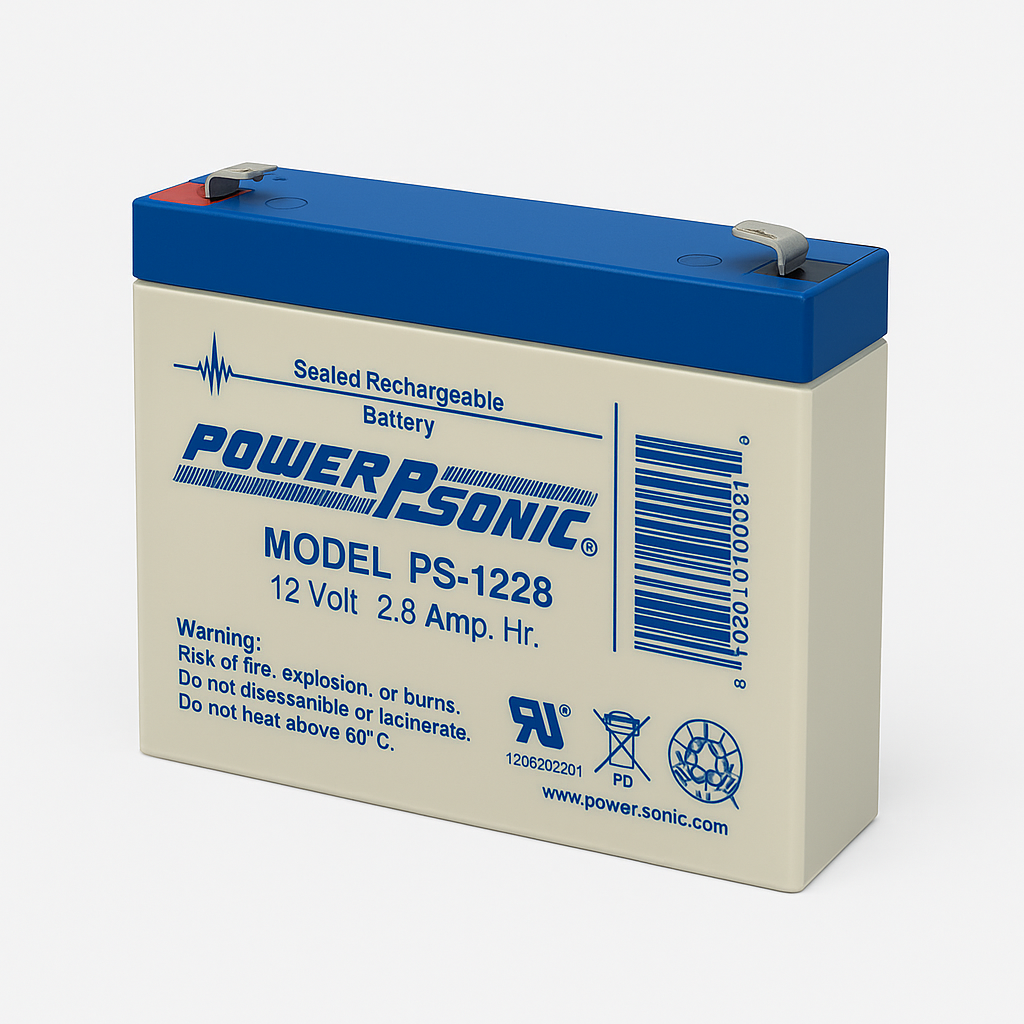 Batería Sellada Power Sonic PS1228 12 V 2.8 Ah AGM  Terminal F1 Equipo Médico