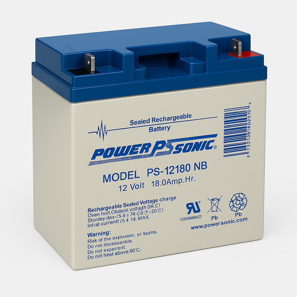 Batería Sellada Power Sonic PS12180 NB 12 V 18.0 Ah AGM, Equipo Médico, UPS