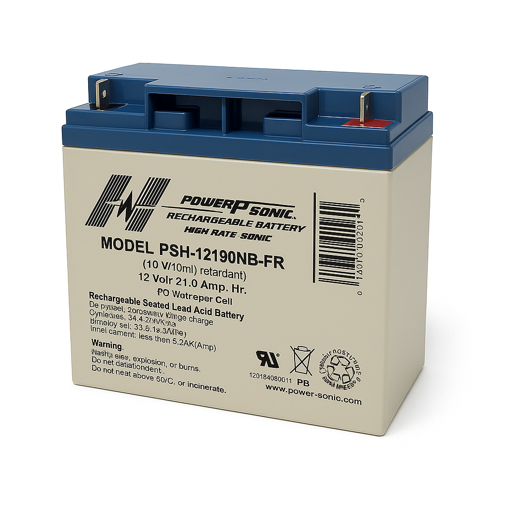 Batería Sellada Power Sonic PSH12180 NB 12 V 21.0 Ah AGM, Equipo Médico, UPS