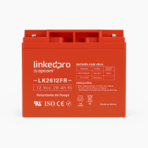 Batería Sellada LinkedPro LK2612FR 12 V 26 Ah AGM-VRLA, UPS, CCTV, Energía de Respaldo