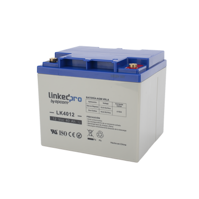 Batería Sellada AGM LINKEDPRO LK4012 12V 40Ah VRLA Terminal T2 Uso UPS y Energía de Respaldo