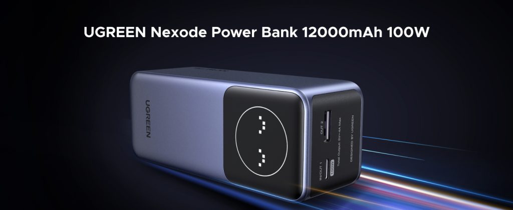 Power Bank de 12000mAh 100W USB-A + USB-C con Pantalla Inteligente