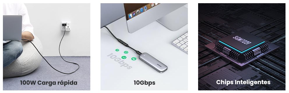 Cable USB-C 10387 UGREEN 3.1 Gen 2 para carga rápida y datos - Image 4
