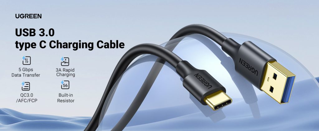 Cable USB-A a USB-C 20882 UGREEN para carga rápida 60W y datos 5 Gbps