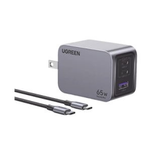 Cargador múltiple portátil 25870 UGREEN GaN 65W con 3 puertos rápidos