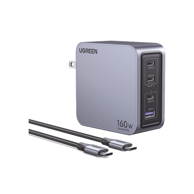 Cargador rápido GaN 25876 UGREEN con 160W y 3 USB-C