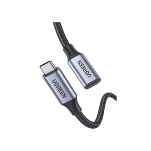 Cable USB-C Macho a USB-C Hembra | 1metro | USB-C 3.1 Gen 2 | Compatible con Thunderbolt 3 | Carcasa de Aluminio | Nylon Trenzado |  Transferencia de Datos 10 Gbps | Soporta hasta 100W para Carga Rápida.