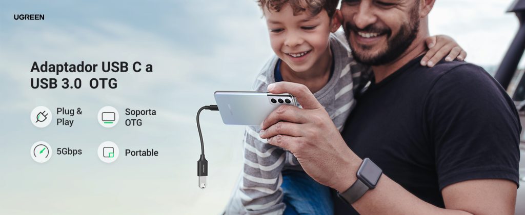 Cable USB-C 3.1 US154 de UGREEN con función OTG y USB-A 3.0