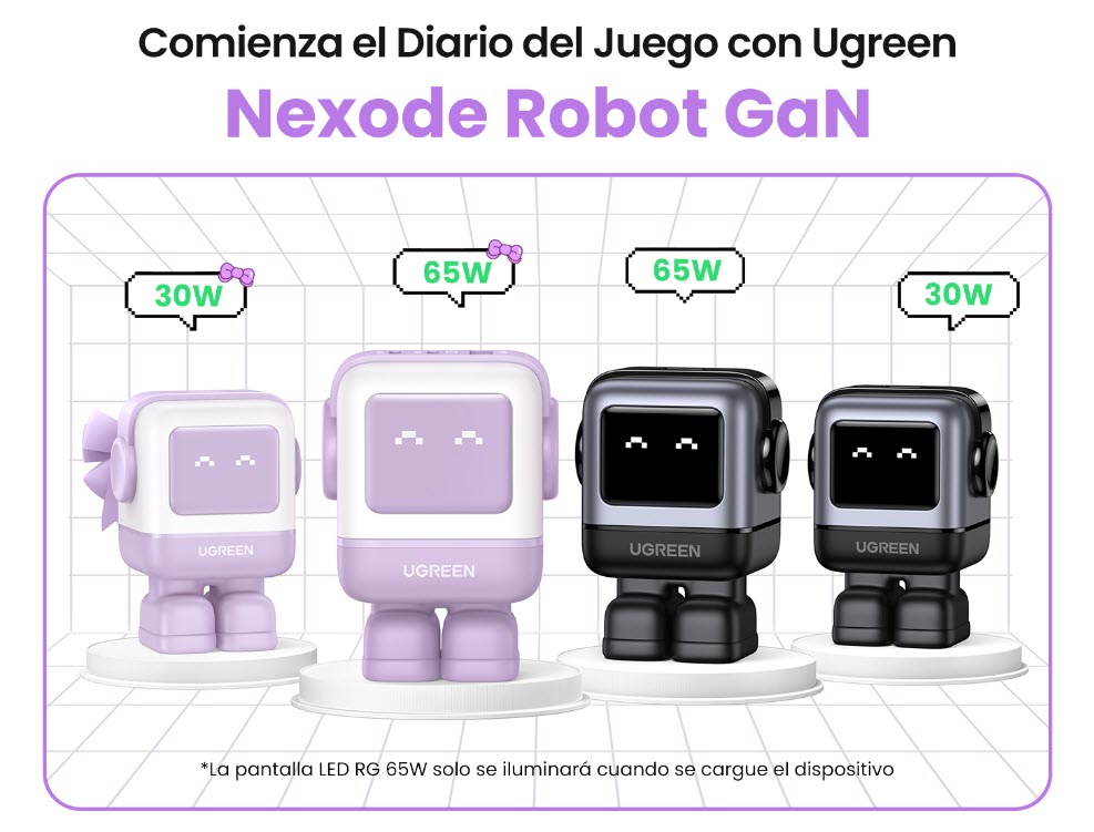 Cargador múltiple UGREEN 35314 GaN 65W con 3 puertos USB rápido