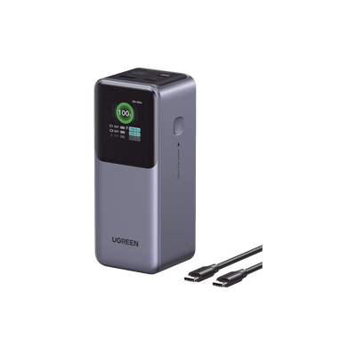 Power Bank de 20000mAh 130W Max 3 Salidas USB-A y USB-C Gris