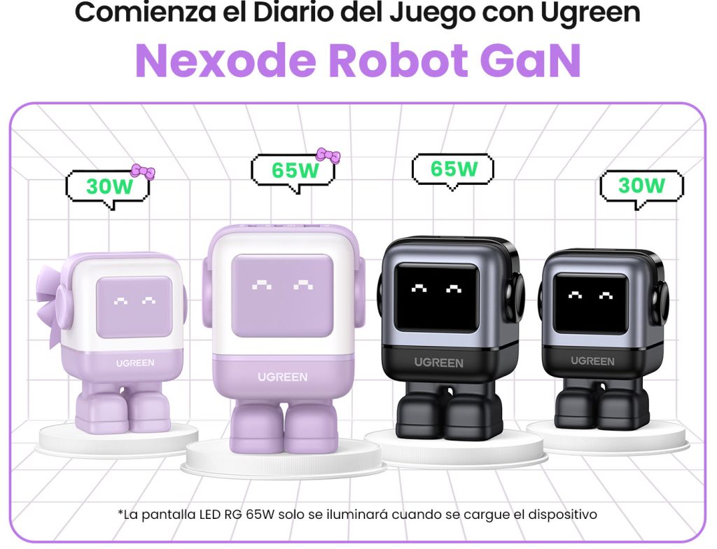 Cargador portátil UGREEN 25036B GaN 30W con USB-C rápido