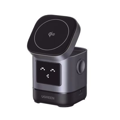 Cargador inalámbrico 2 en 1 UGREEN Qi2 15W para iPhone y AirPods