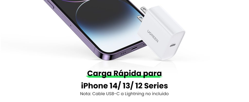 Cargador USB-C 60449B UGREEN de 20W con carga rápida PD3.0