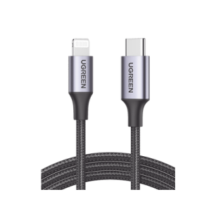 Cable USB-C a Lightning 60759 UGREEN nylon trenzado negro 60W