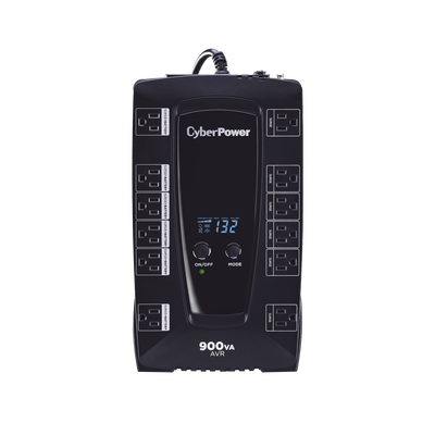 UPS línea interactiva AVRG900LCD de CYBERPOWER con 900 VA para respaldo hogar