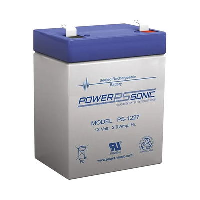 Batería AGM 12V PS1227 Power Sonic para respaldo con 2.9AH
