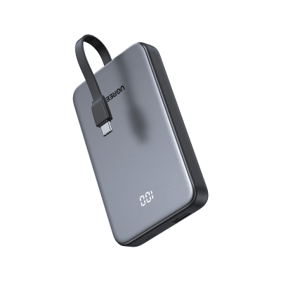 Power Bank 10000mAh con Cable Integrado 20W USB-C PD3.0 PPS