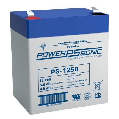 Batería AGM 12V PS-1250-F2 Power Sonic para respaldo hogar 5.0AH
