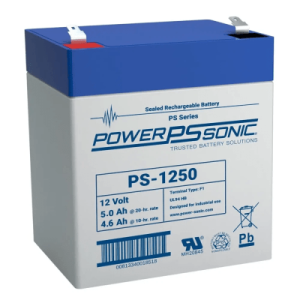 Batería AGM 12V PS-1250-F1 Power Sonic para respaldo 5.0AH