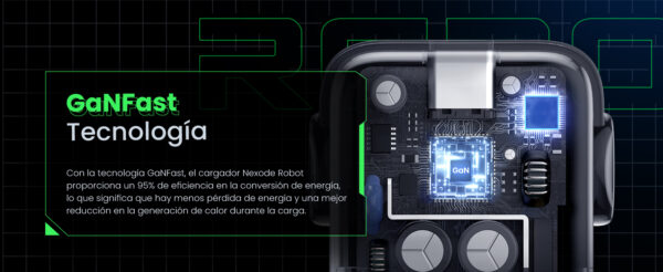 Cargador Mini GaNRobot 30W UGREEN 15550B GaN 30W con USB-C rápido