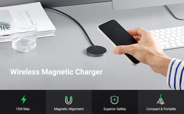 Cargador Inalámbrico Magnético 15W Magsafe Qi Certificado MFM