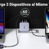 90548-2.jpg Cargador múltiple 90548 UGREEN GaN 140W con 3 puertos USB rápido