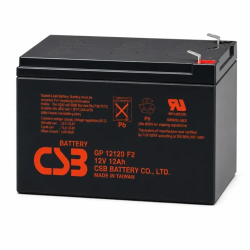 CSB_GP12120F2_VF Batería GP 12120 CSB 12.0 V 12 Ah AGM Libre de Mantenimiento. Ideal para equipo de respaldo, elevadores, scotters,