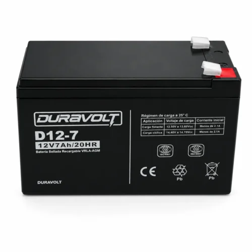 DURAVOLT_D12_7_VF Batería D12-7 Ácido Plomo Duravolt 12 V 7.00 AH Ciclo Profundo