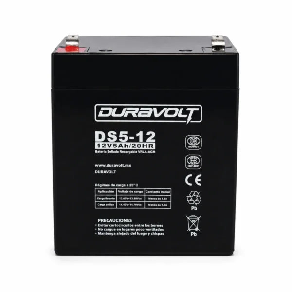 Batería D12-5 AGM Duravolt 12.0 V 5Ah Sellada