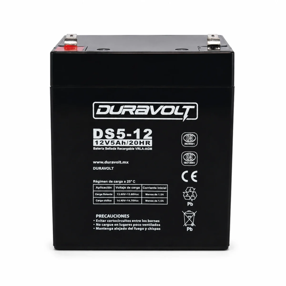 Batería D12-5 AGM Duravolt 12.0 V 5Ah Sellada