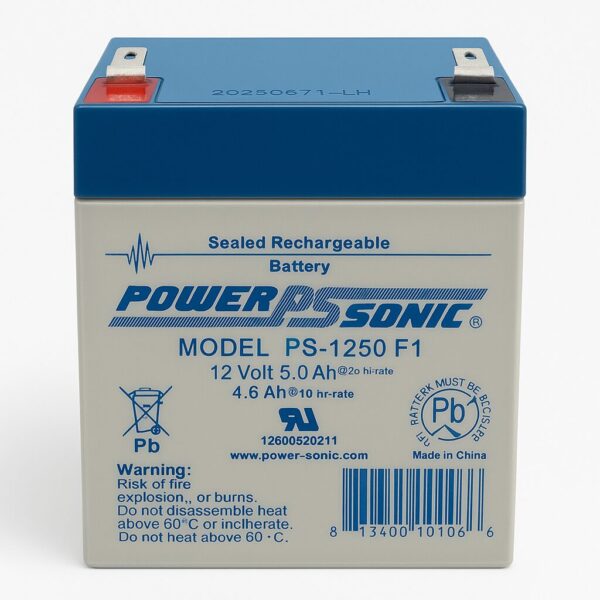 bateria-power-sonic-ps1250f1-terminales-f1.jpg Batería PS-1250 F1 plomo-ácido Power-Sonic 12.0 Volts 5.0Ah