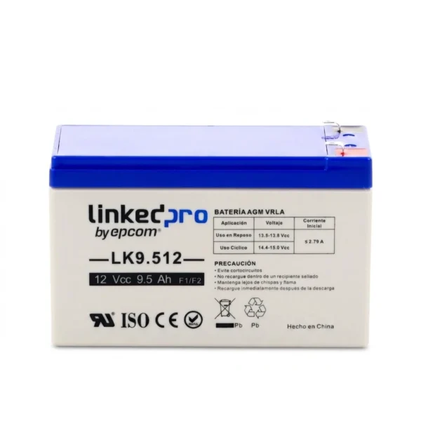 PBU bateria-lk9-512-linkedpro · Vista-Frontal Batería LK9.512 Ácido sulfúrico Linkedpro 12.0V 9.3Ah