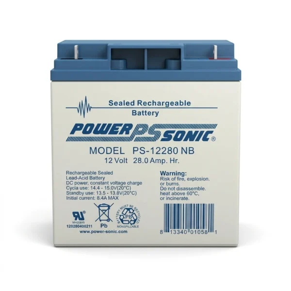 PBU bateria-ps-12280-power-sonic · Vista-Frontal PBU bateria-ps-12280NB-power-sonic · Vista-Frontal