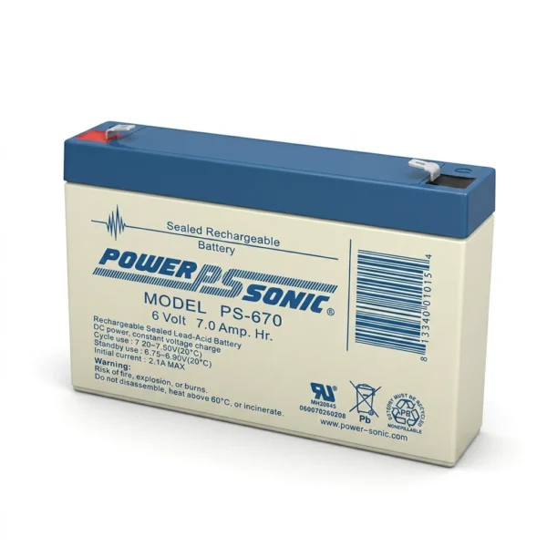 PBU bateria-ps-670-power-sonic · Vista-Lateral