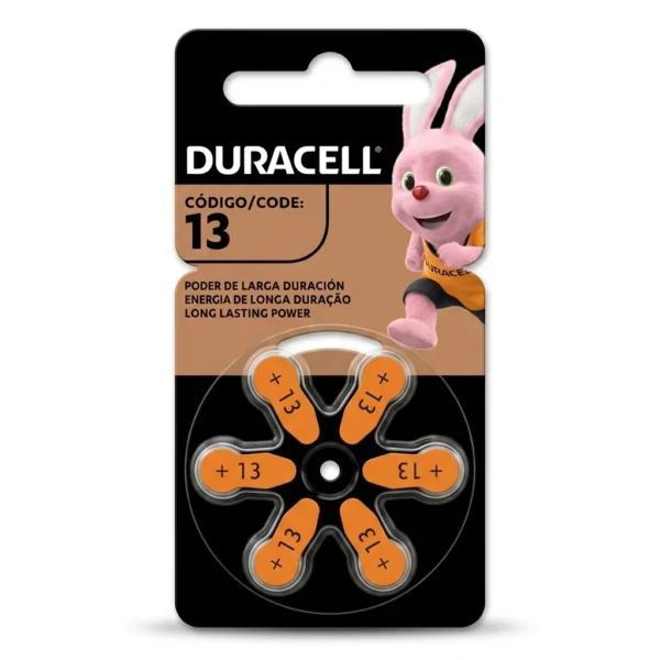 PBU pilas-13-duracell-pr48 · Vista-Frontal Pilas 13 Duracell (PR48) Auditivas Zinc Aire 1.5V 0.3Ah